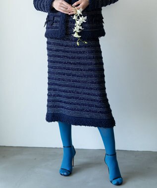 【カトリエムブーケ】Tweed melange フリンジスカート