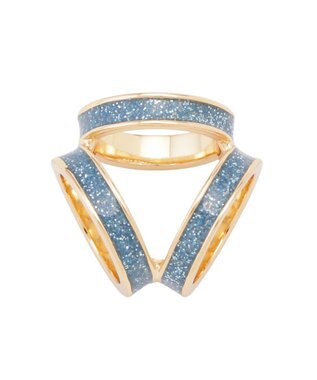 MOONBAT Luna Luce(ルナルーチェ)スカーフリング ラメ 3 Ring お手持ちのスカーフを通すだけ ギフト ターコイズブルー