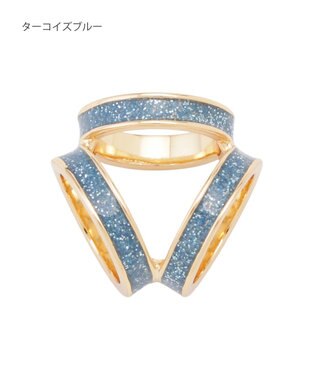 MOONBAT Luna Luce(ルナルーチェ)スカーフリング ラメ 3 Ring お手持ちのスカーフを通すだけ ギフト ターコイズブルー