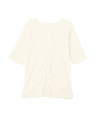 earth music&ecology フロッキーチュールカーディガン Ivory