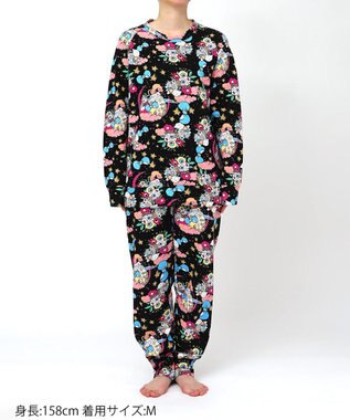 tsumori chisato SLEEP ツモリチサト パジャマ 綿100%(本体) あったか 長袖 長ズボン レディース UDW406 /ワコール ブラック