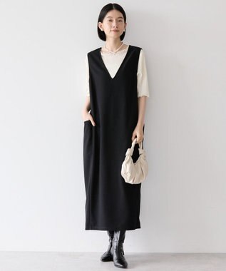 AMERICAN HOLIC Ｖネックコクーンワンピース Black