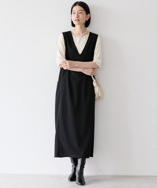 AMERICAN HOLIC Ｖネックコクーンワンピース Black