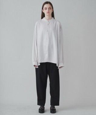 WEGO トロミBIGバンドカラーシャツ ライトベージュ