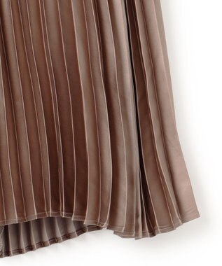 UNFILO 【洗える】チンツプリーツスカート モカ