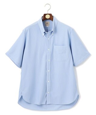 J.PRESS MEN 【KING SIZE】【J.PRESS OXFORD JERSEY】カノコインレイマイクロストライプ パッチポケットシャツ / B.D. サックスブルー系1