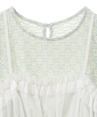 earth music&ecology ＳＥＴ２点フラワープルオーバー＋チュールビスチェ Mint