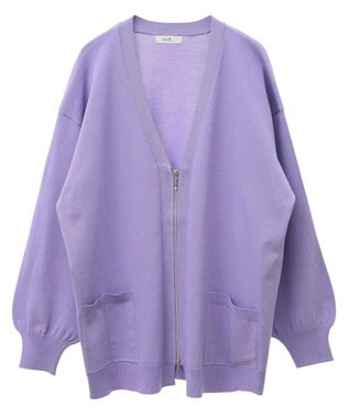 earth music&ecology Ｚｉｐルーズカーディガン Lavender