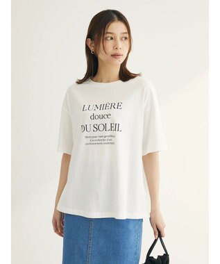 Green Parks フェミニンロゴボックスＴシャツ Off White