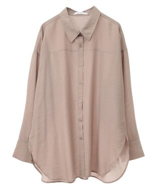 Green Parks ””とろっ””とシルキーシャツ Gray Beige