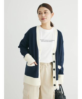 Green Parks 杢調Ｖネックカーディガン Navy