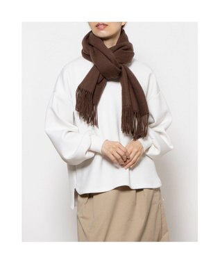 UNBILLION カシュネ cache nez / ウール無地ストール ブラウン