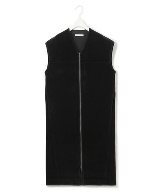 ICB 【洗える】コットンシェニール ジレワンピース ブラック系