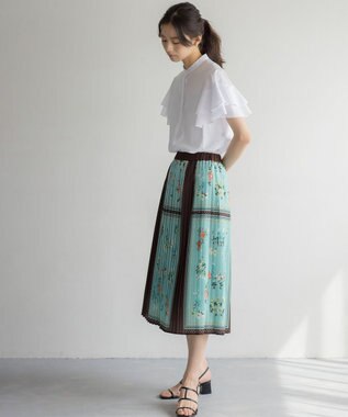 組曲 コットンレーヨンシャーティング ブラウス アイボリー系