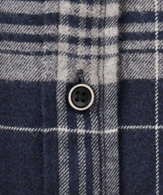 JOSEPH ABBOUD 【オーガニックコットン】ビッグチェック フランネルシャツ ネイビー系4
