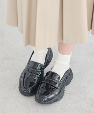 earth music&ecology 【軽量/厚底】スニーカーローファー Black