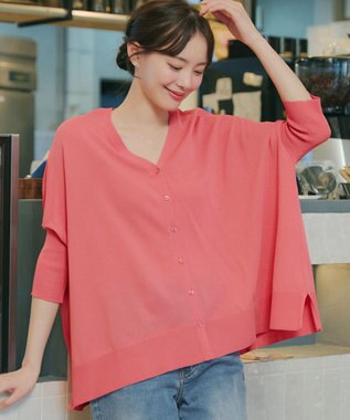 Tiaclasse 軽やかニットドルマンカーディガン