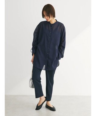 Green Parks きれいシルエットパンツ（とろみテーパード） Dark Navy
