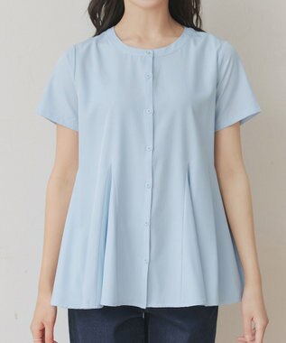 Tiaclasse ボリュームフレアブラウス サックス