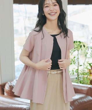 Tiaclasse ボリュームフレアブラウス ピンク