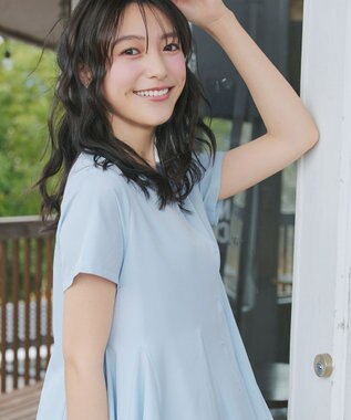 Tiaclasse ボリュームフレアブラウス サックス