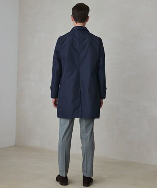 GOTAIRIKU ダウンライナー装着可【半裏仕様】メランジシャンブレー ステンカラースプリングコート ダルブルー系