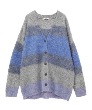 earth music&ecology グラデーション起毛ニットカーディガン Blue