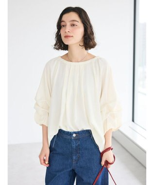 CRAFT STANDARD BOUTIQUE ピンタックホイップスリーブブラウス Ivory