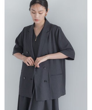 Te chichi ミックスツイルテーラードジャケット(セットアップ可)《2026 SUMMER LOOK item》