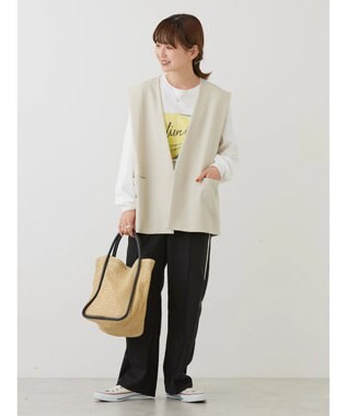 AMERICAN HOLIC 丈違いニュアンスベスト Light Beige