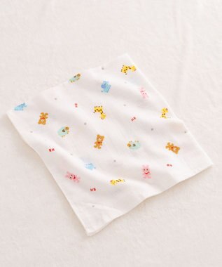 MIKI HOUSE HOT BISCUITS ガーゼバスタオル＆ラトルギフトセット【BOX付き】 白