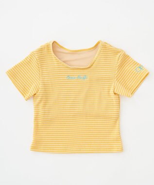 OP／FILA 【Ocean Pacific】ニットボーダーTシャツ風水着 イエロー