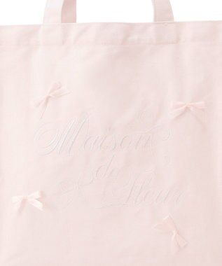 Maison de FLEUR リボンブランドロゴ刺繍スクエアトートバッグ Pink