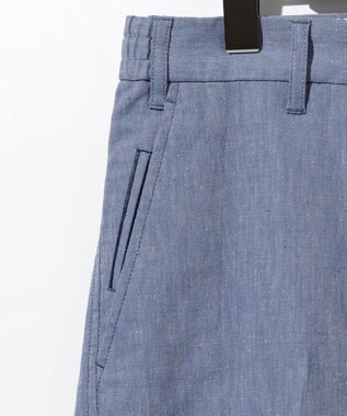 JOSEPH ABBOUD 【ウエストも伸びる/清涼/ストレッチ】ストレッチリネンシャンブレーショートパンツ サックスブルー系