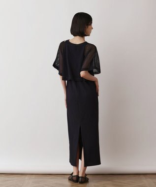 GRACE CONTINENTAL メッシュレイヤードワンピース ブラック