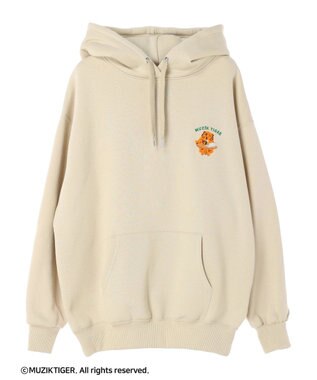 Green Parks ムジークタイガー／裏起毛刺しゅうフーディー Beige