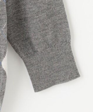 J.PRESS LADIES 【洗える】アーガイルツイン ニット グレー系