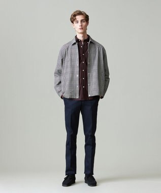 J.PRESS MEN ピースダイ トリコチンストレッチパンツ ネイビー系