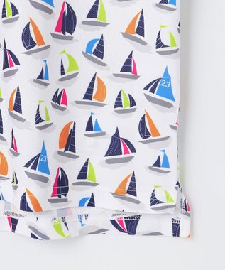 23区GOLF 【MEN/キングサイズ】【吸水速乾・UVケア】マルチヨットプリント 半袖ポロシャツ ホワイト系5