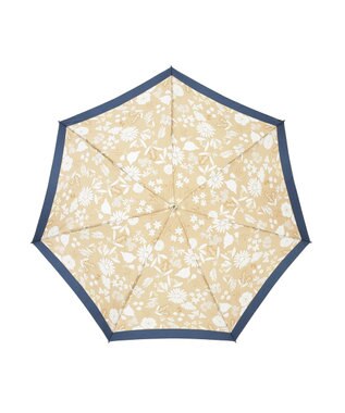 MOONBAT LANVIN en Bleu 折りたたみ傘 バイカラーデイジー サテンプリント 大きめ55cm ベージュ