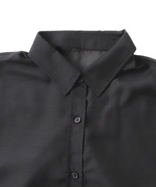 WEGO 【シワになりにくい】シアーショートシャツ ブラック