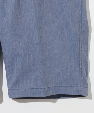 JOSEPH ABBOUD 【ウエストも伸びる/清涼/ストレッチ】ストレッチリネンシャンブレーショートパンツ サックスブルー系
