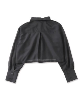 WEGO 【シワになりにくい】シアーショートシャツ ブラック