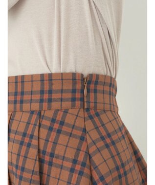 earth music&ecology チェックフレアスカート Check Brown