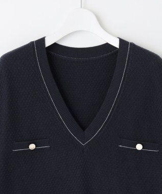 Feroux 【セットアイテム】2WAYリボンタイ ワンピース × ニット ベスト スカイブルー系