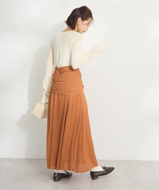 CRAFT STANDARD BOUTIQUE 花柄レースシャーリングプルオーバー Ivory