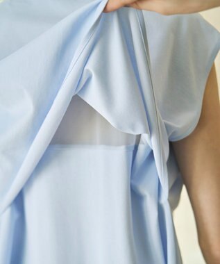 UNFILO ヒートシールドジャージー キーネック レイヤーT サックス