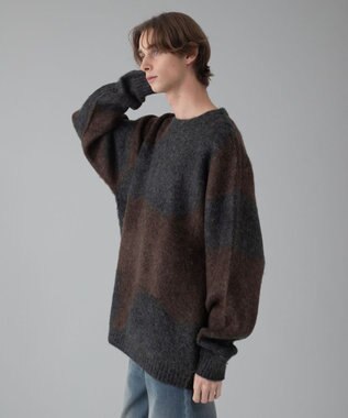 WEGO 【ユニセックス着用ITEM/MLサイズ展開】ファジーパターンプルオーバー ダークグレー