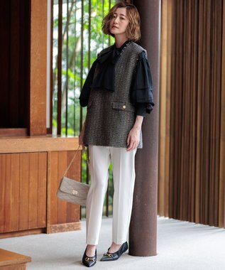 23区 【Oggi2月号掲載/新色追加】TRストレッチギャバ テーパードパンツ ホワイト系