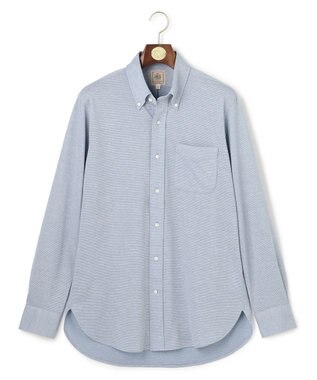 J.PRESS MEN ポロシャツのような快適な着心地【吸水速乾 / ストレッチ / 消臭 / ノンアイロン】エレスポジャージー ドレスシャツ / B.D. サックスブルー系